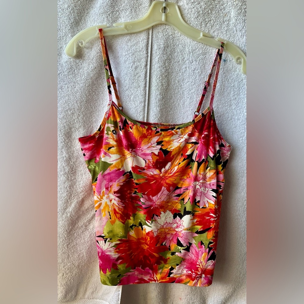 Chico's Vibrant Pink and Orange Floral Camisole - Picture 5 of 9